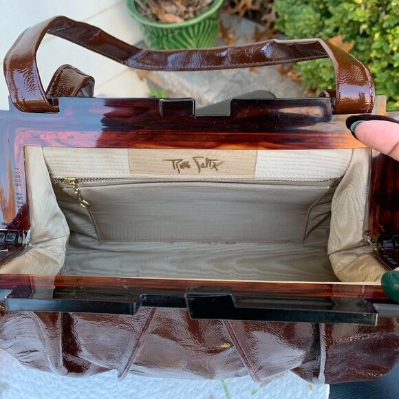 Vintage Ruth Saltz Leather Satchel Purse - Picture 8 of 12